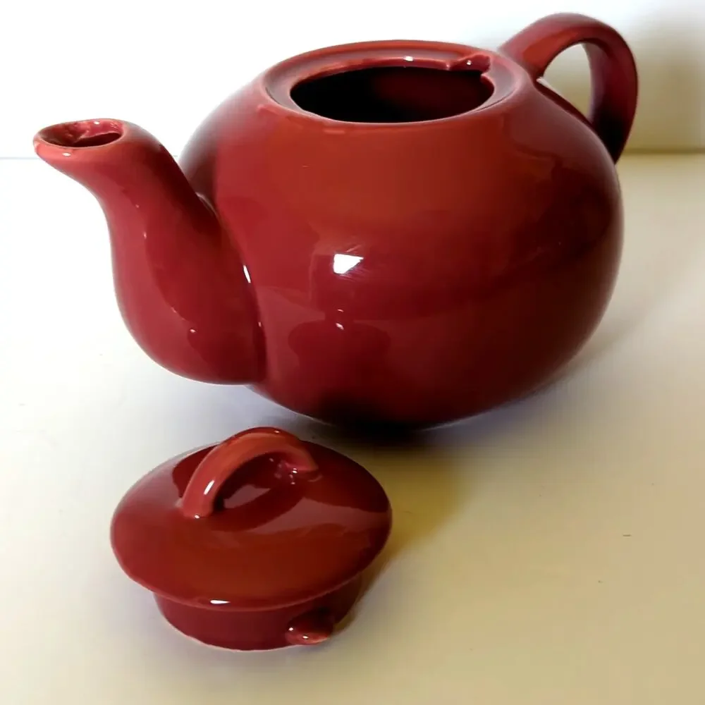 Vintage 1980s HiMARK Dark Mauve Rose Ceramic Teapot Taiwan With Lid